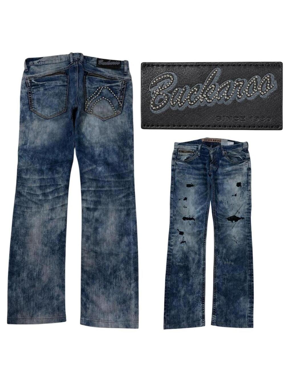 Buckaroo vintage stud work detail dark wash article